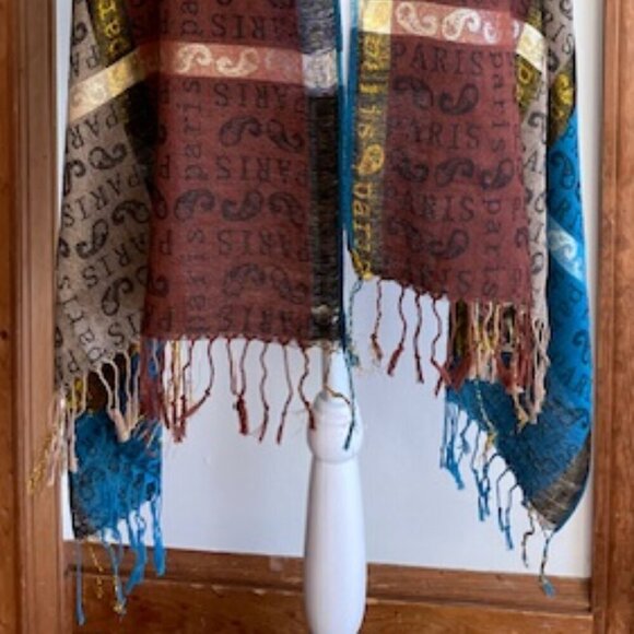 A&A Pashmina Cashmere Paris Large Oblong Shawl Wrap - Picture 6 of 16